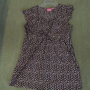 Black and pink maternity top